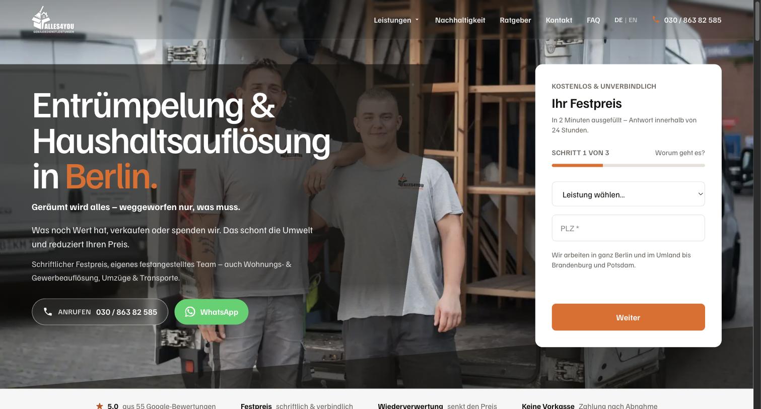 Homepage of Julian, built by teho
